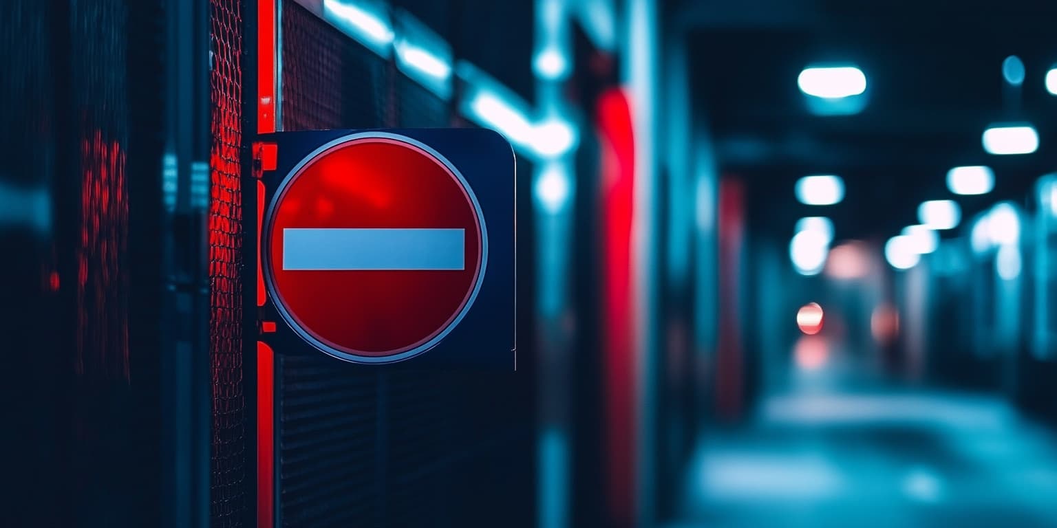 Hazardous Area Do Not Enter Sign, symbolizing unauthorized access to sensitive data and functions within AI systems.